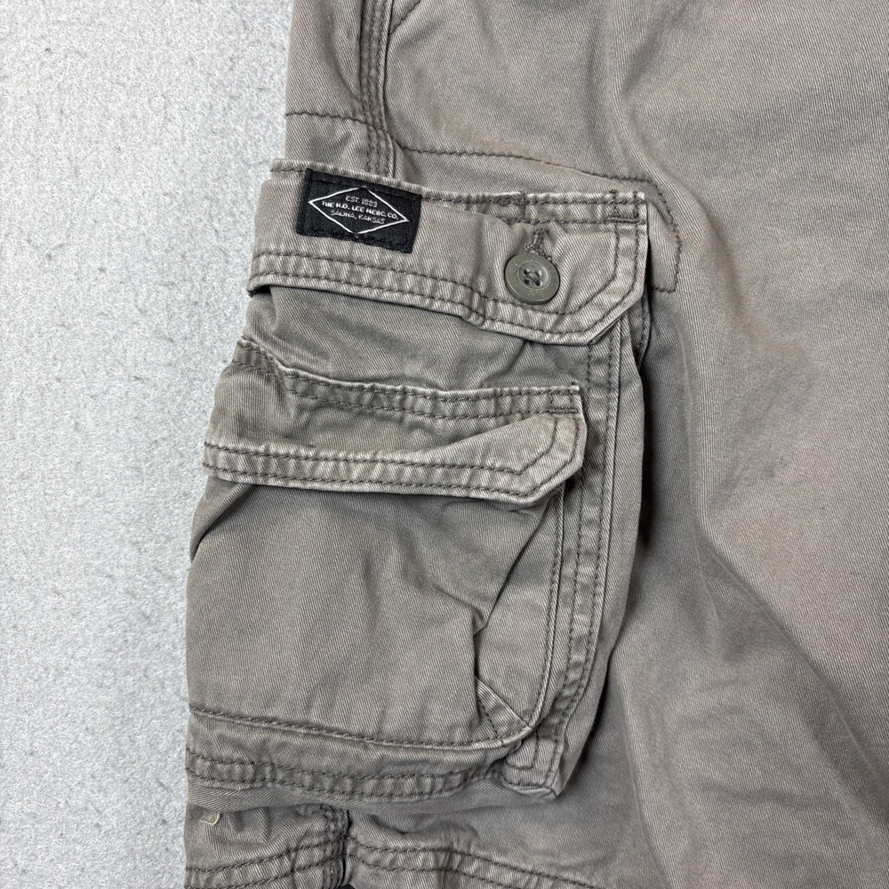 Lee Shorts Mens 34 Khaki Green Cargo Pocket Canvas Hiking Outdoors - Picture 2 of 10